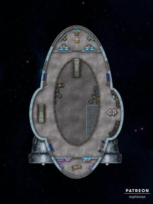 Spaceship [battlemap] from Angela Maps - 3 versions! [art]
