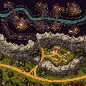 Cavern Watchcamp 40x40 battle map