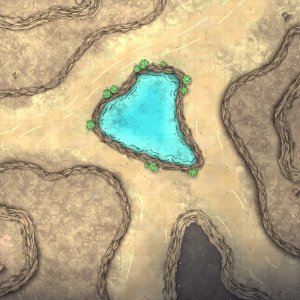 Random Mountain pass with small pond