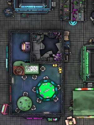Sharing some sci-fi maps from our latest battlemap book! All 9x12 in size :)
