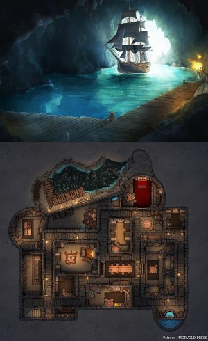 Pirate Fort | Lower Level & Secret Smuggler's Cave [38 x 36]