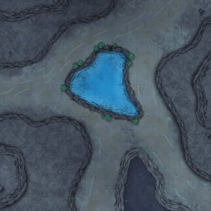 Random Mountain pass with small pond