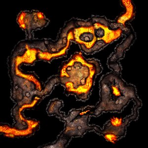 Magma Caves 40x40 Battlemap by Runebear Cartography