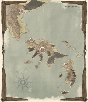 Raven's Reach, islands of driftwood and salt. A map of an archipelago in the northern Sea of Iron
