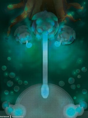 Patient statues of toads lying in wait [35x47]