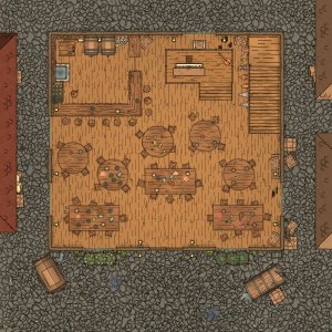 [OC] Tavern Battle Maps Vol.1 — 3 taverns, 6 maps, 
day/night + grid/gridless [PWYW]