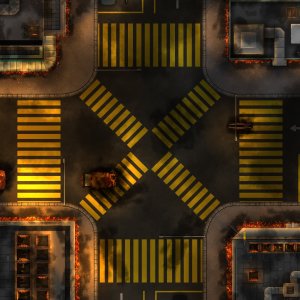 City Crossroad (Day, and Destroyed version) [Modern] [No Grid]