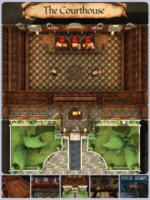 THE COURTHOUSE (22x26 Multilevel) - Are you judge, jury, or executioner? Murderhobos beware! (Free day & night multilevel maps, plus over 1,250 more free maps!)
