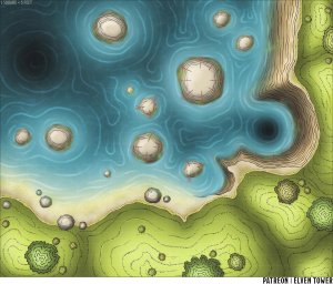 Trident Beach - Home to the Sahuagin barbaric tribes.