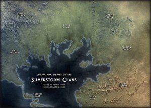Map of the "Unforgiving Shores of the Silverstorm Clans" (3 Variants)
