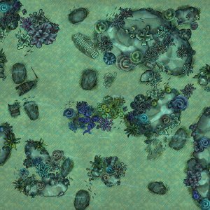 [OC] Coral Reef - 30x30 Underwater Battlemap - Grid & Gridless - Day & Night