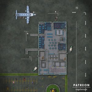 Airport [battlemap] from Angela Maps - Where are you going to fly? 2 versions! [art]