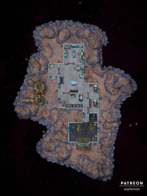 Asteriod Research and Refinery [battlemap] from Angela Maps - 4 versions! [art]