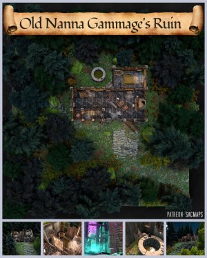 Dare your players investigate the creepy sightings at OLD NANNA GAMMAGE'S RUIN? ? (Free 20x20 day & night maps, plus hundreds more!)