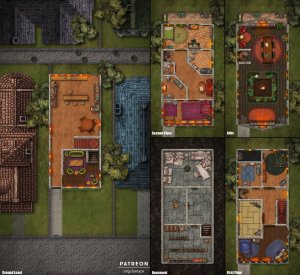 Townhouse [battlemap] from Angela Maps - 5 stories & 2 alternate versions! [art]