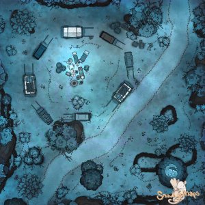 [28x28] Campsite Wagons Forest Fey