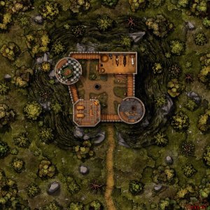Hilltop Fort 40x40 battle map