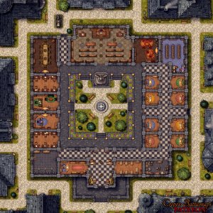 The Grand Hall of Justice 40x40 battle map