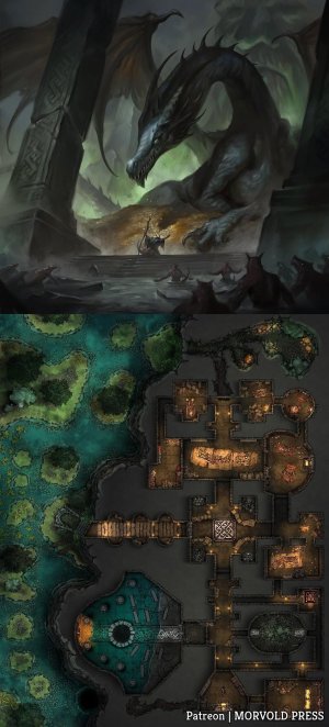 Black Dragon Lair | Ruined Dwarven Temple [80 x 100]