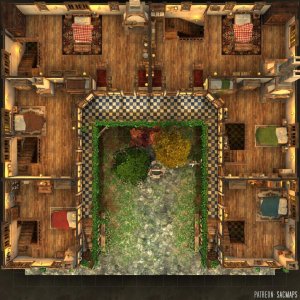COURTYARD HOUSES (22x22) - 6 multilevel houses + courtyard - Free day & night maps, plus hundreds more free maps!