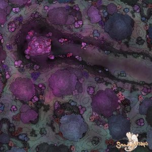 [40x40] Crashed Meteorite in Alien Jungle