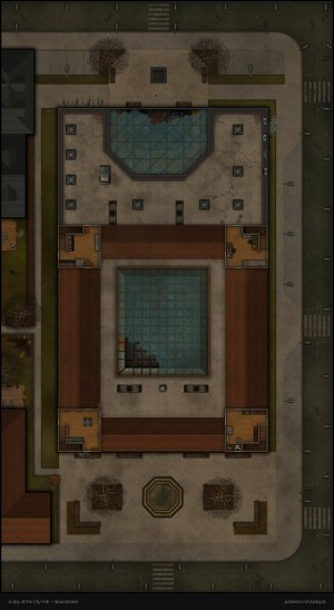 The abandoned City Hall [40x73] [4 Levels + "Green Screen" Floorplan Handouts]