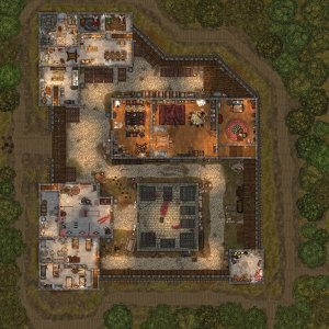 [OC] The Cage - 50x50 Fort Battle Map (Roll20 Ready) - Forrest & City Variants