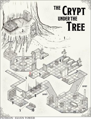The Crypt under the Tree - Because as Players, we'd all definitely delve a dungeon that has an entrance shaped like a face on a tree. Yes, we would.