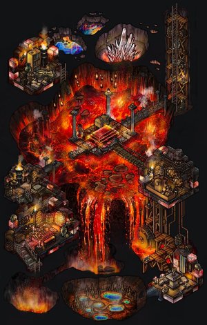 Isometric mini dungeon - lava caves