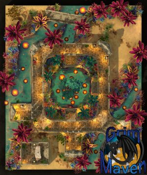 "Reclaimed Temple" (27x32) the desert tried to claim it. Something else claimed it first.