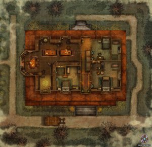 Victorian Haunted House Battle Map 30x29