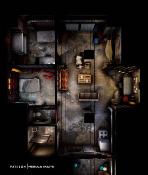 Hideout: Factory Basement (16x19) Gang hideout
