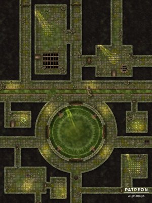 City Sewer [battlemap] from Angela Maps - What classic quest sent your adventures to the sewers? 3 versions! [animated] [art]