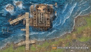 [Art] The "Steamy Froth" Ferry: A docked 4-Level Steamboat tavern for your party's new mobile base of operations (or next pirate ambush). [46x26]