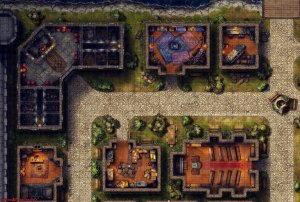 Town With Interiors [49x33] [Battle Map] [No AI] [OC] [Art] + full map with variants preview [92x69]