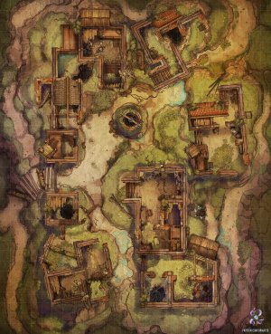 Deserted Village Battle Map 26x32
