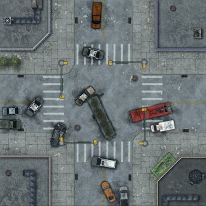 Postcards from the Zombie Apocalypse - Main Street Intersection (2 versions)