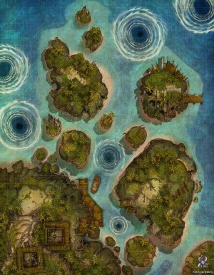 Whirlpool Island Battle Map 28x36