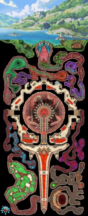 The Death God's Heart [64 x 128] with 5E Adventure by Kelfecil's Tales, Tokens by Dusky Cat & Dungeon Archive, and Scene by Red Sun Art