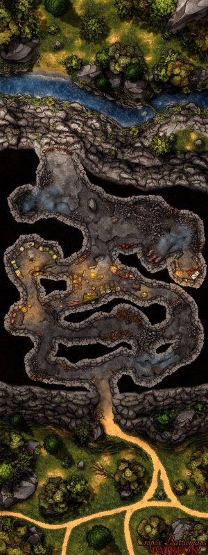 Mountain Pass Cave 30x80 battle map