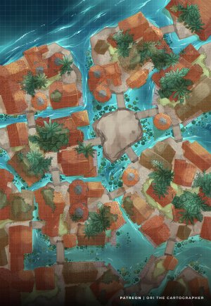 Coastal Town [40x58][NoAI] | Ori the Carto