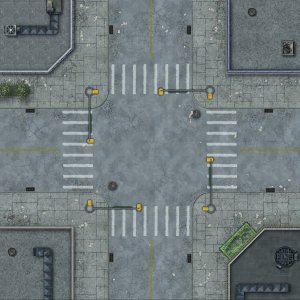 Postcards from the Zombie Apocalypse - Main Street Intersection (2 versions)