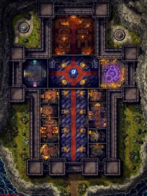 Arcane Citadel - 2 Floors Day/Night [40x53] [Battle Map] [No AI] [OC] [Art]