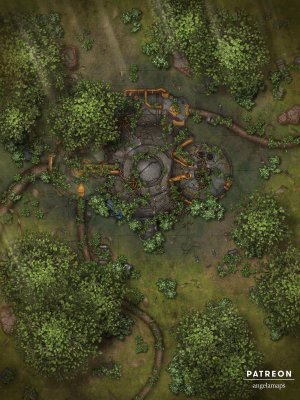 Tech Ruins [battlemap] from Angela Maps - 3 versions! [art]