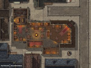 Urban Tavern | Battlemap | 40x30
