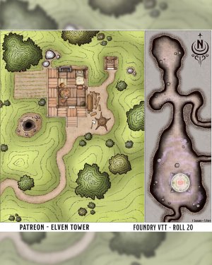 Map 379/909 --- Devils Under the Porch --- Small fantasy location with a dungeon below