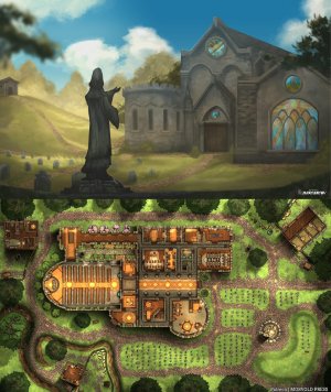 Church of the Radiant Lady & Totally Safe Graveyard [120 x 70]