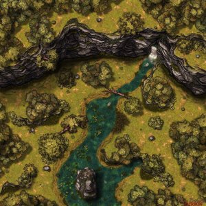Two Springs 40x40 battle map - 2 variations (winter & summer)