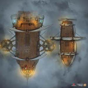 Airships - Night - 25x25