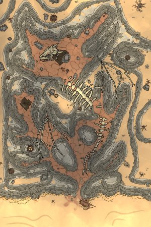 2d4 vultures: Making all 200 desert encounters from the dmg into a map [OC]